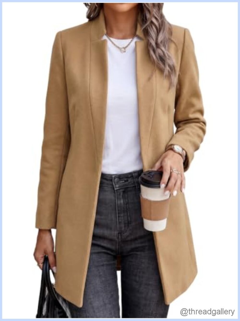 Womens Wool Blend Pea Coat Long Blazer Jacket Winter Overcoat Pockets
